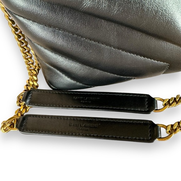 Saint Laurent's YSL LouLou Noir Black Quilted Italian Calf Skin Leather Brass - Picture 8 of 15